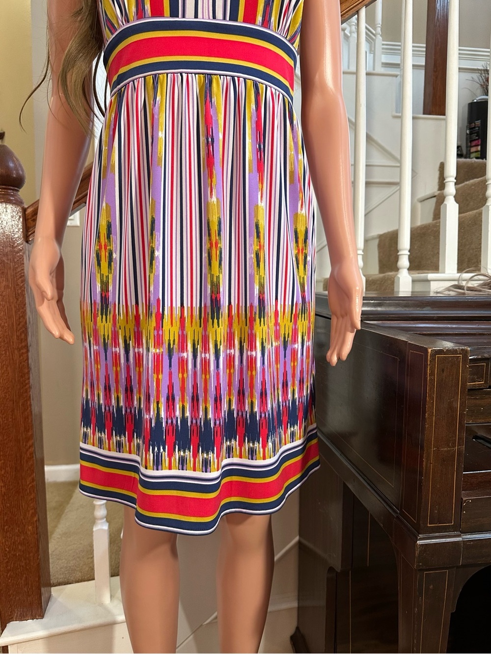 London Times Striped Multicolor Halter Dress - Women - Picture 3 of 10